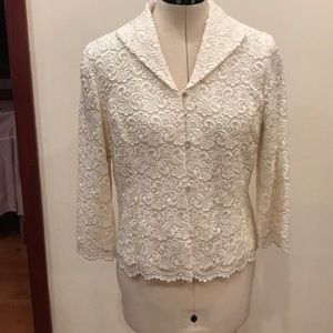 🛍Talbots Ivory Lace Jacket